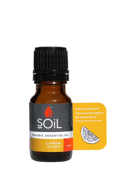 organic lemon essential oil (citrus limon) 10ml by soil organic aromatherapy and skincare