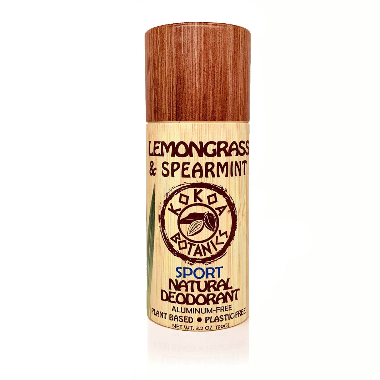 lemongrass and spearmint - natural deodorant - sport - aluminum-free - plastic-free 3.2 oz by kokoabotanics