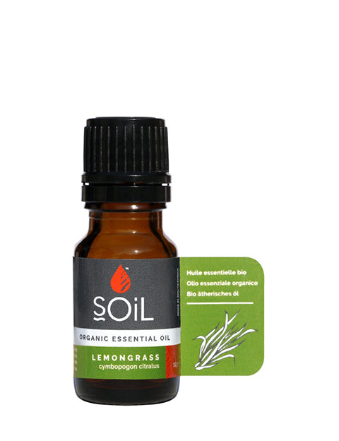 organic lemongrass essential oil (cymbopogon citratus) 10ml by soil organic aromatherapy and skincare