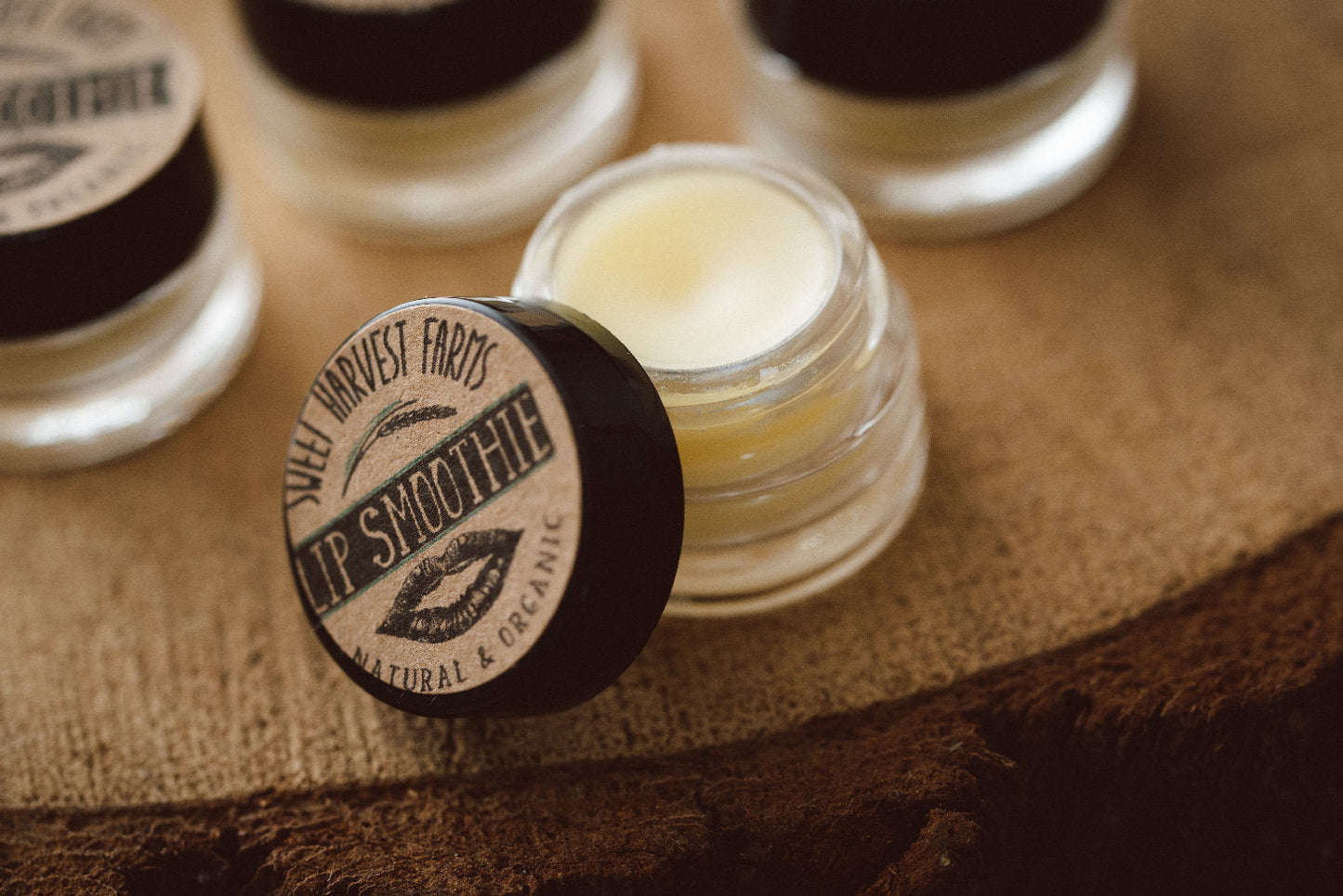 organic luxury lip smoothie. sweet harvest farms version of lip balm for hydrated smoother lips! by sweet harvest farms