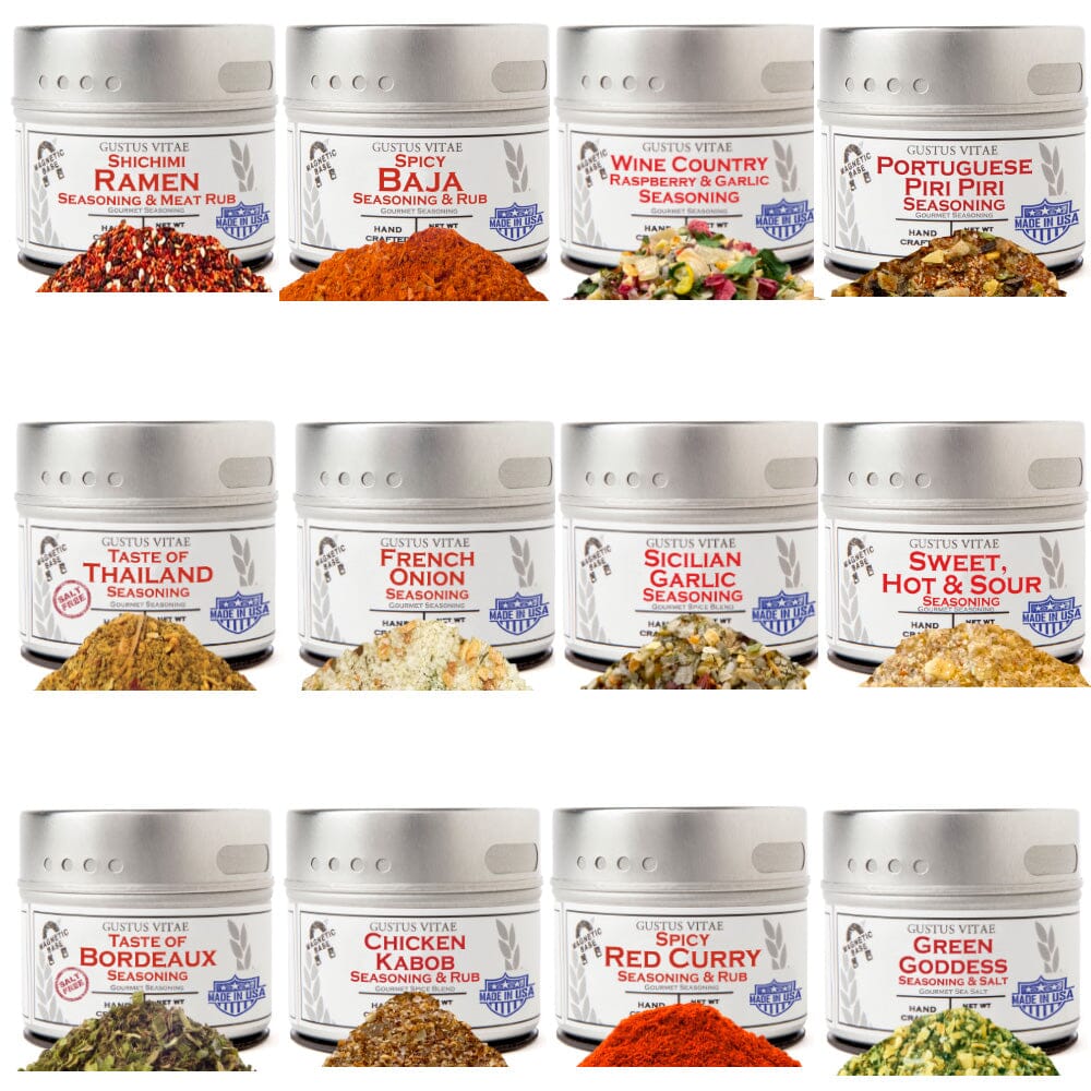 luxury world seasonings - gourmet 12 pack collection by gustus vitae