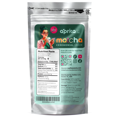 Organic Japanese Ceremonial Grade Matcha Green Tea Powder by Aprika Life