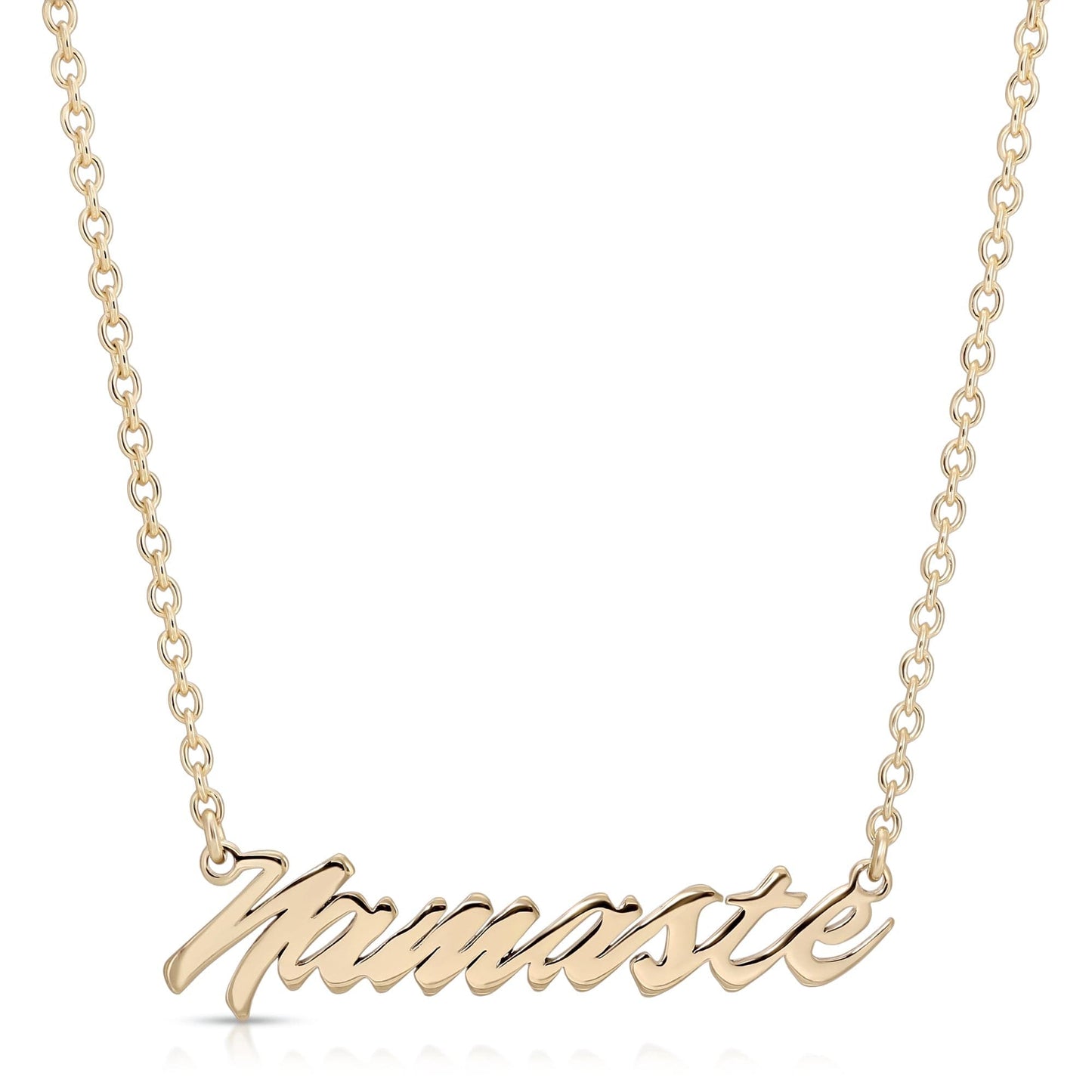 namaste script necklace by eklexic