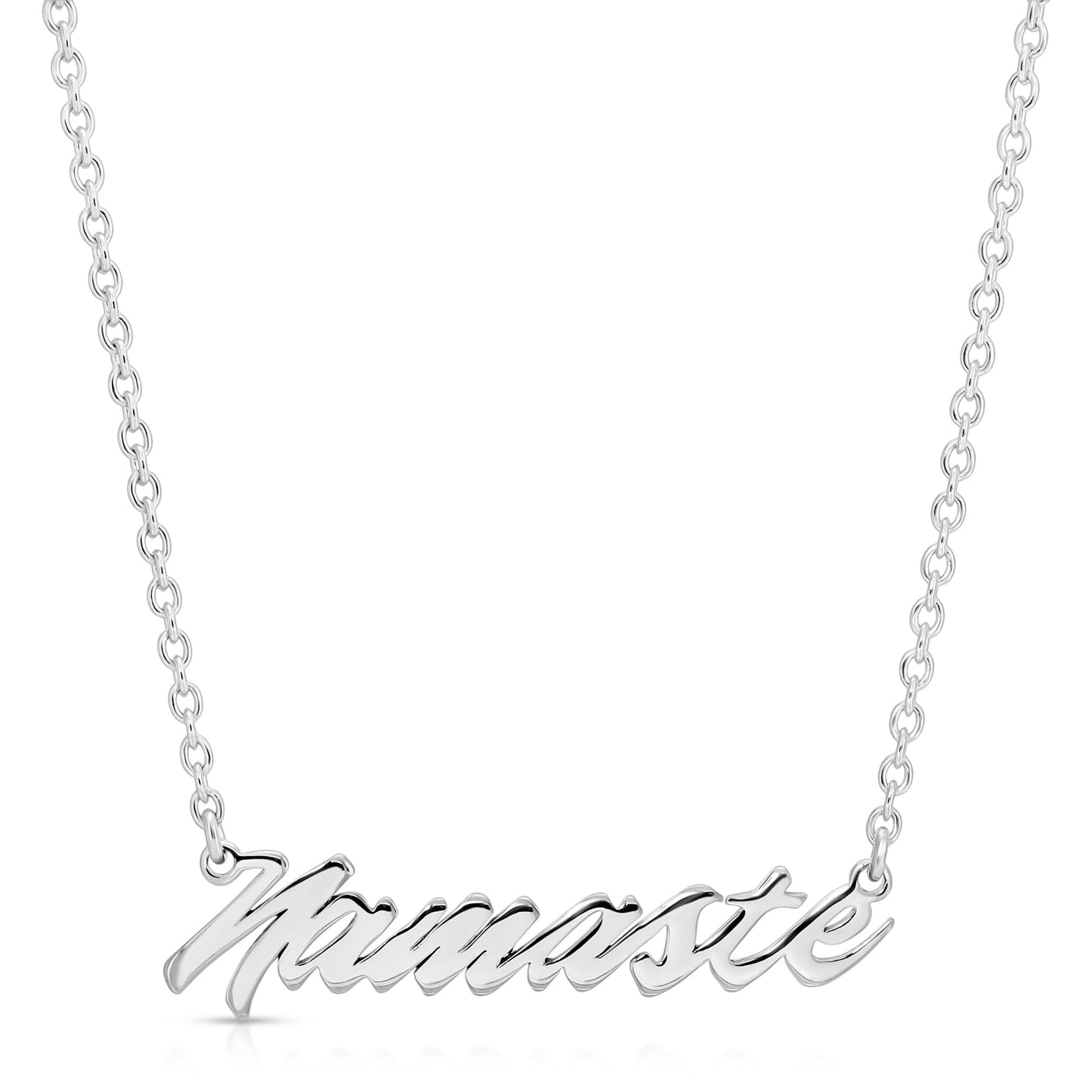 namaste script necklace by eklexic