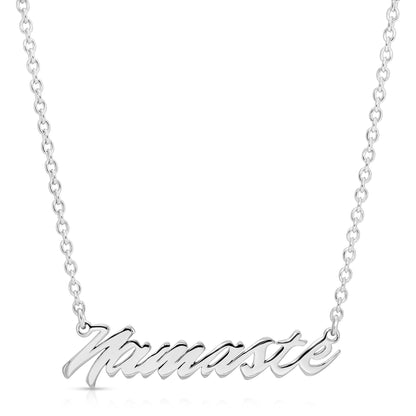 Namaste Script Necklace by eklexic