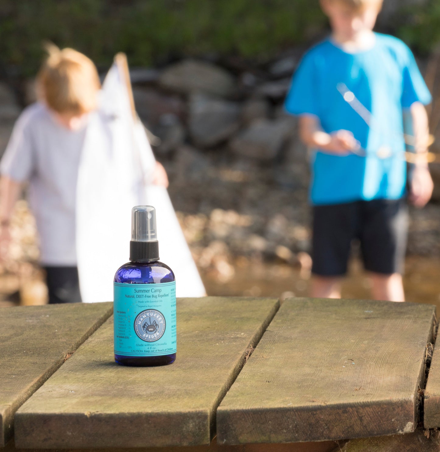 summer camp bug repellent spray for kids by nantucket spider & nantucket footprint