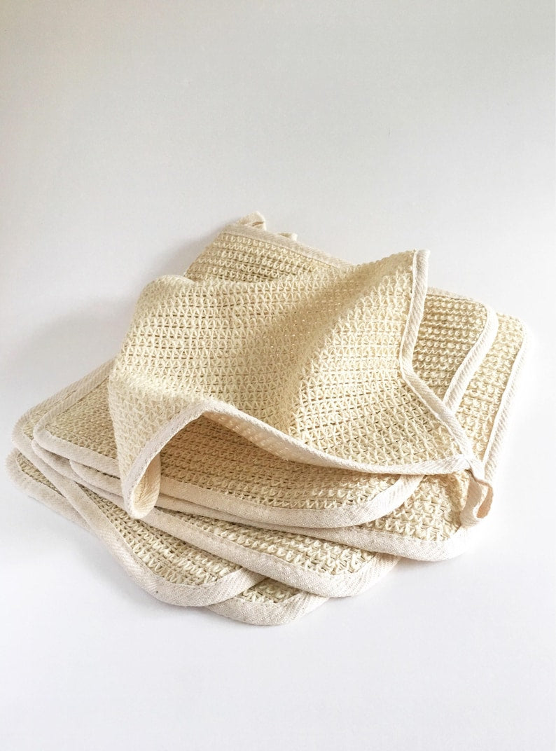 natural sisal washcloth - gentle exfoliating face and body cloth by kokoabotanics