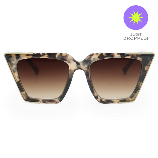 The CEO - Sustainable Tortoise Frame Brown Lens Cateye Sunglasses by TopFoxx