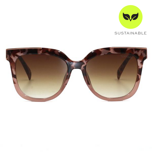 Coco - Sustainable Tortoise Frame Brown Lens Wayfarer Sunglasses by TopFoxx