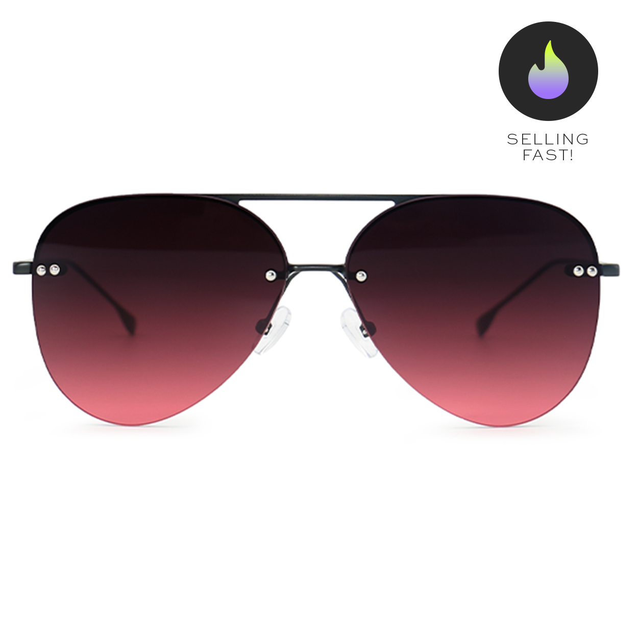 smaller megan 2 - ruby metal aviator sunglasses by topfoxx