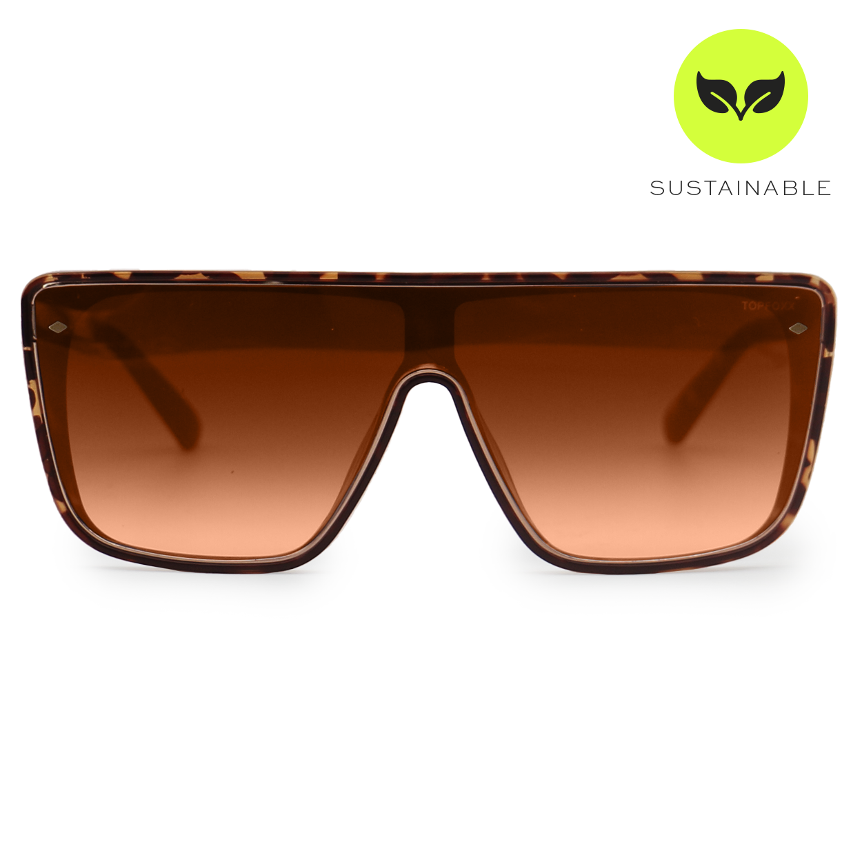 sustainable rayz - limited edition tortoise squared sunglasses by topfoxx