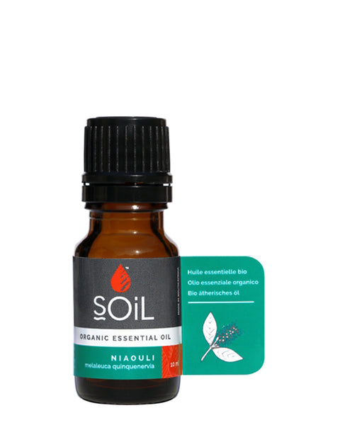 organic niaouli essential oil (melaleuca quinquenervia) 10ml by soil organic aromatherapy and skincare