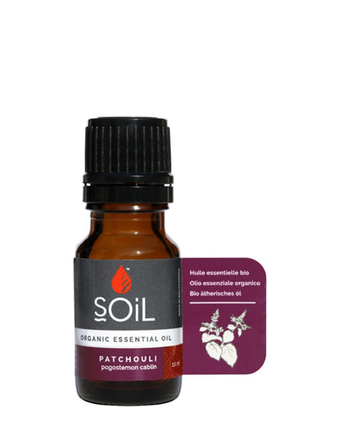 organic patchouli essential oil (pogostemon cablin) 10ml by soil organic aromatherapy and skincare