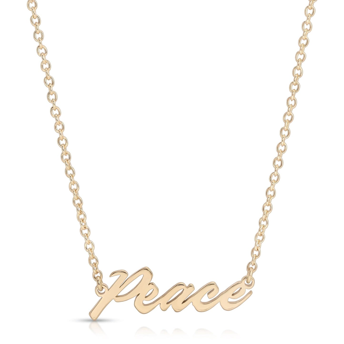 peace script necklace by eklexic