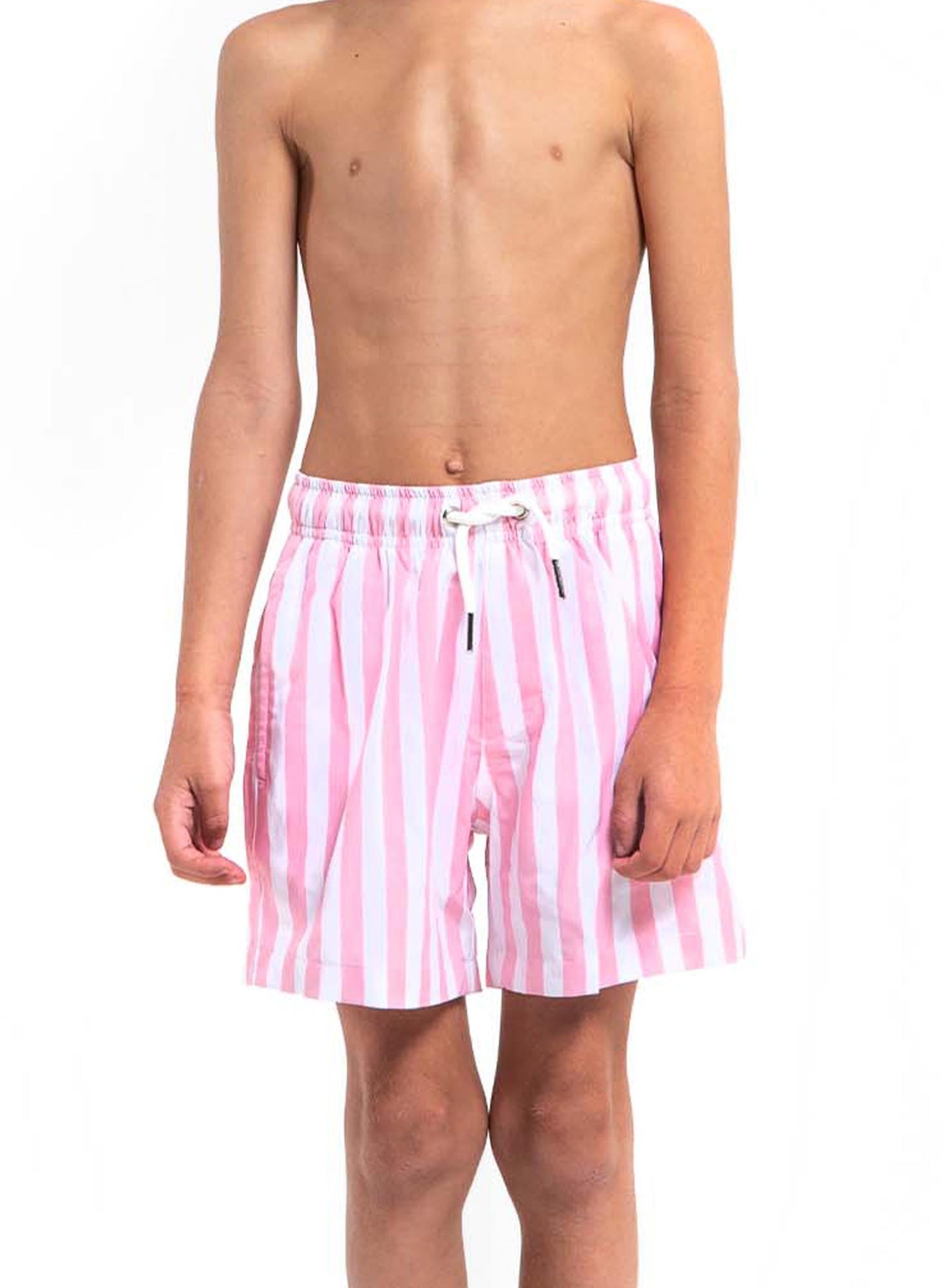 pink stripes - kids swim trunks by bermies