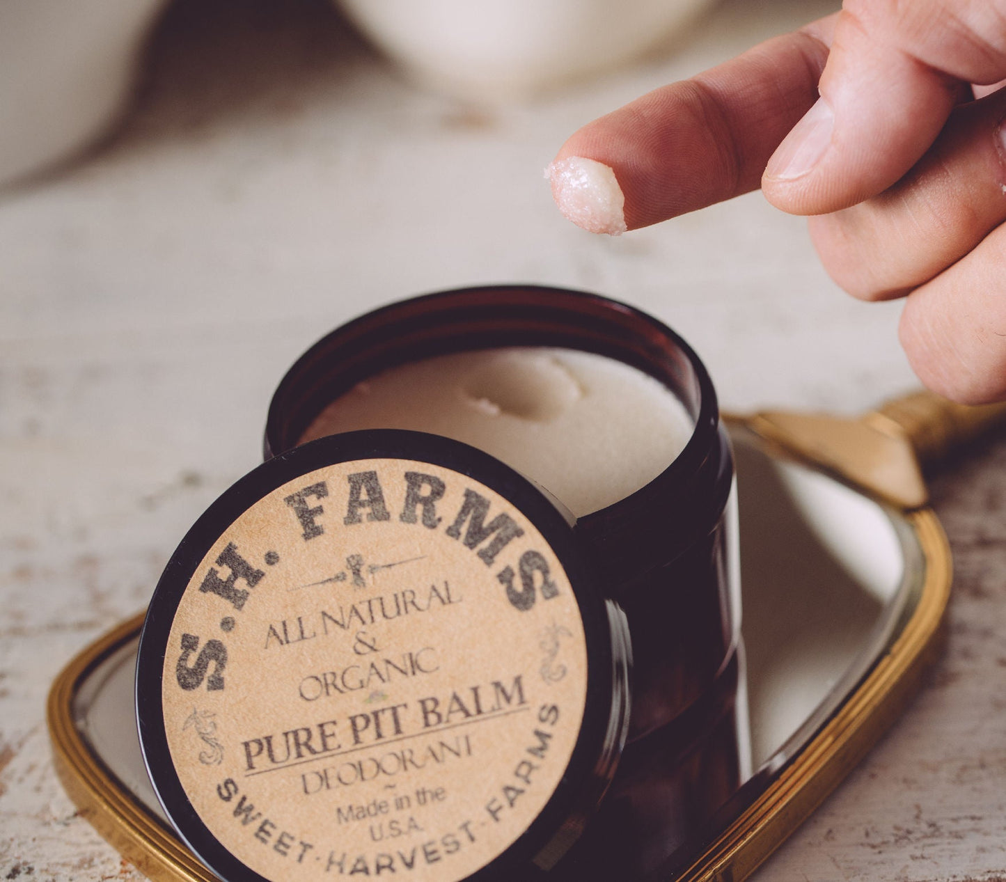 the pure pit balm deodorant - organic and natural - aluminum free by sweet harvest farms