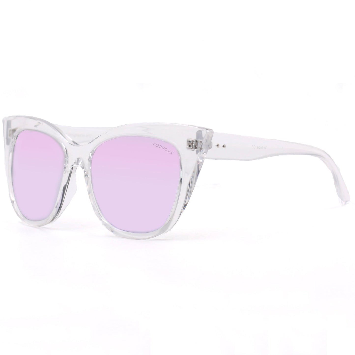 venice cateye - clear purple - prescription by topfoxx