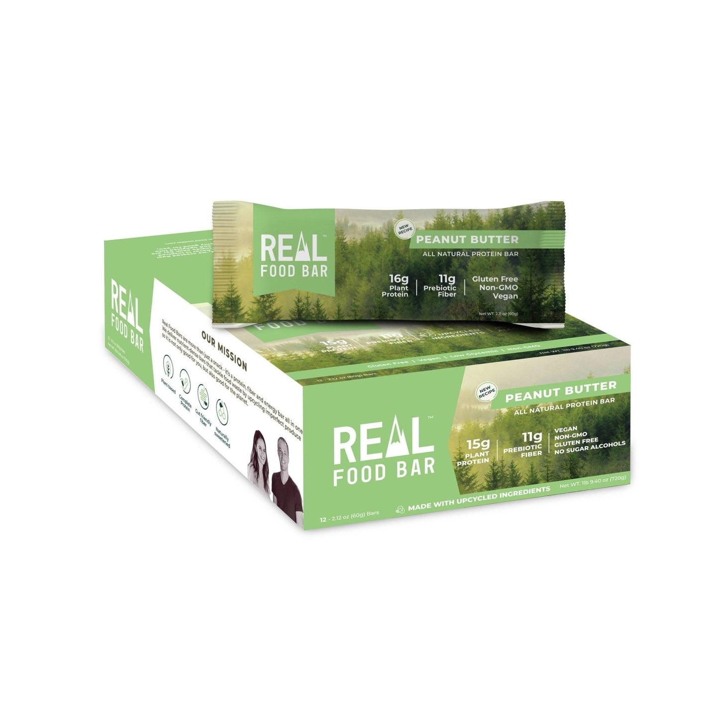 real food bar's peanut butter bars - 12 x 2.12oz by farm2me