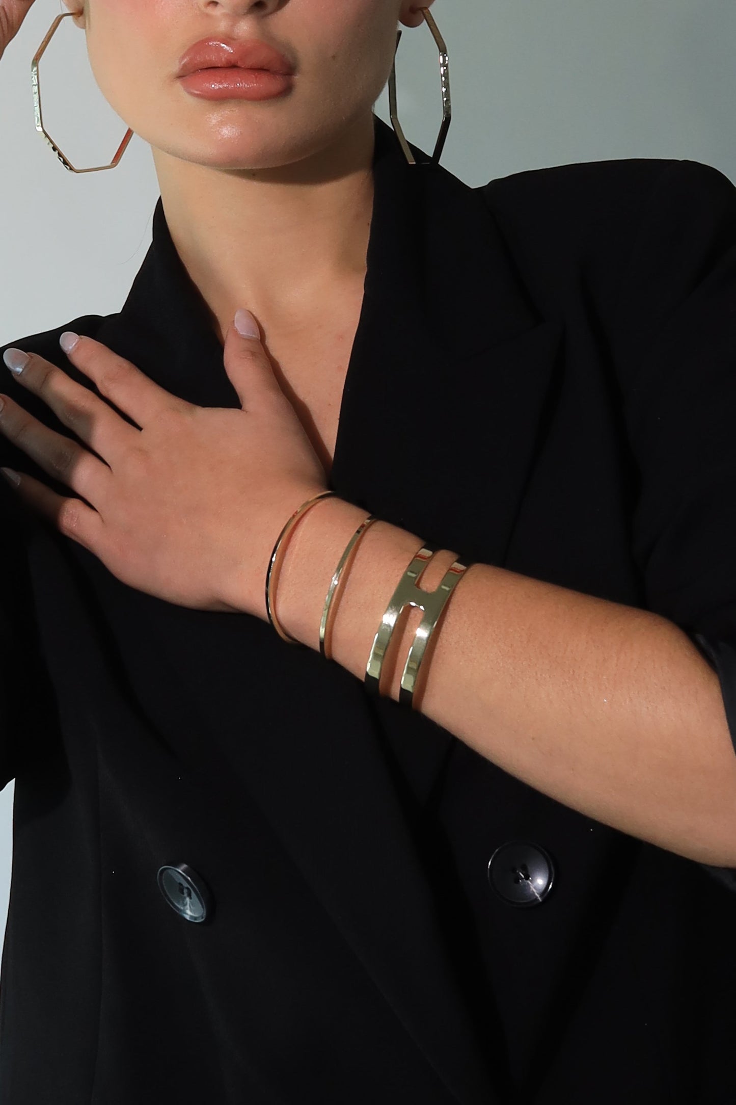 rectangle cut-out cuff bracelet by eklexic