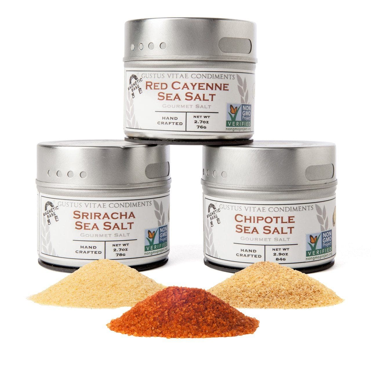 red hot sea salts collection - 3 tins by gustus vitae