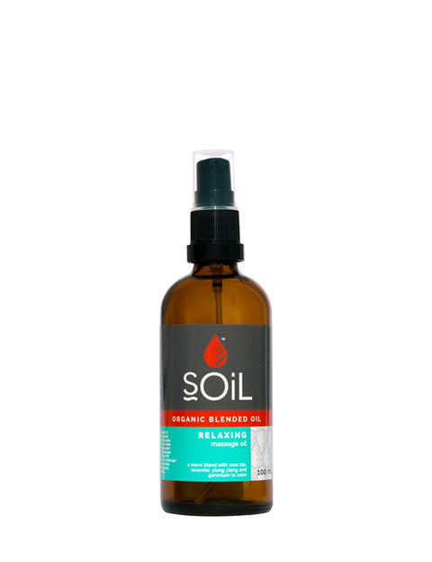 organic relaxing blended oil 100ml by soil organic aromatherapy and skincare