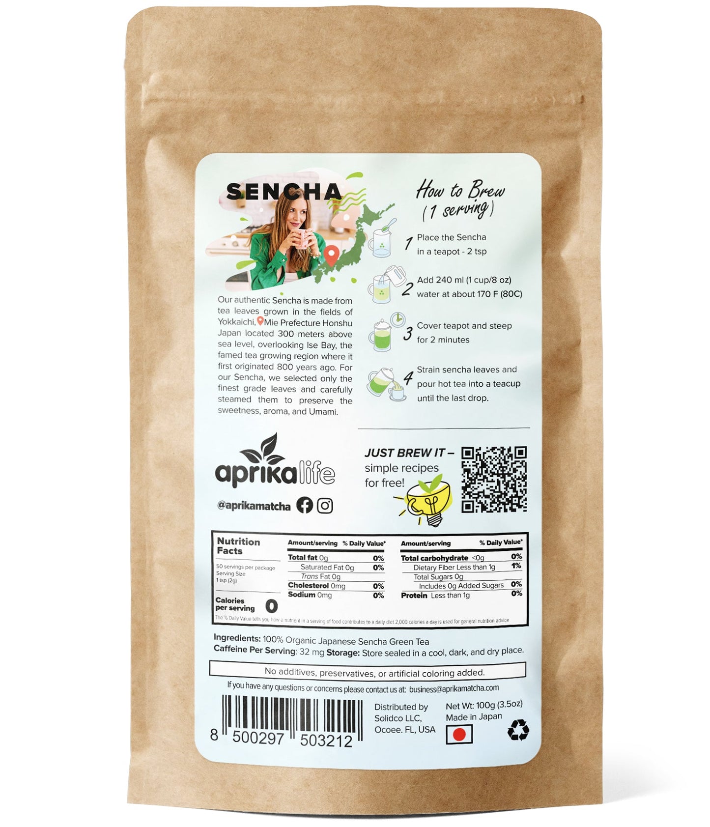 sencha loose leaf tea by aprika life