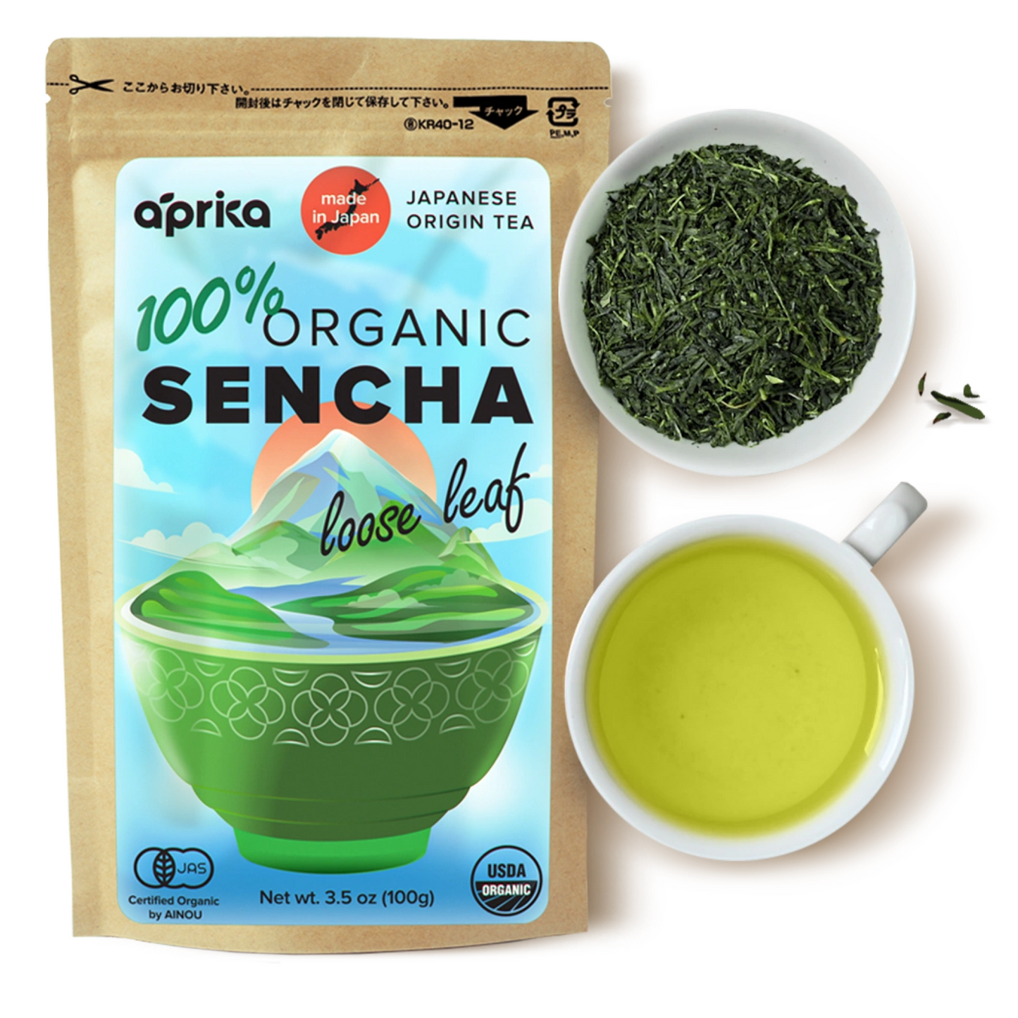 sencha loose leaf tea by aprika life