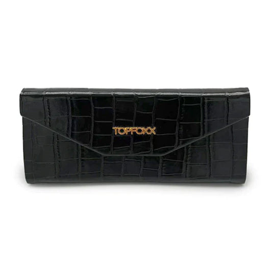 Black Faux Croco Hard Case by TopFoxx