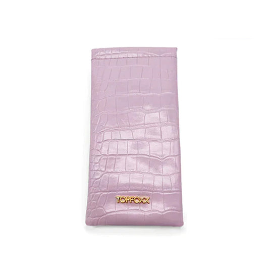 Lilac Faux Croco Soft Pouch by TopFoxx