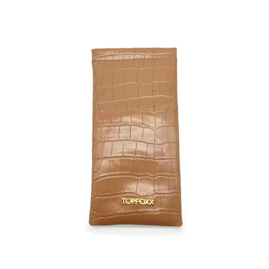 Nude Faux Croco Soft Pouch by TopFoxx