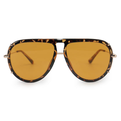 Ivy Luxe - Yellow Tangle-Free Round Aviator Sunglasses by TopFoxx