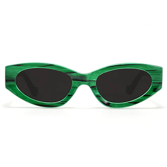 Kat x Money Moves - Green Cateye Sunglasses by TopFoxx