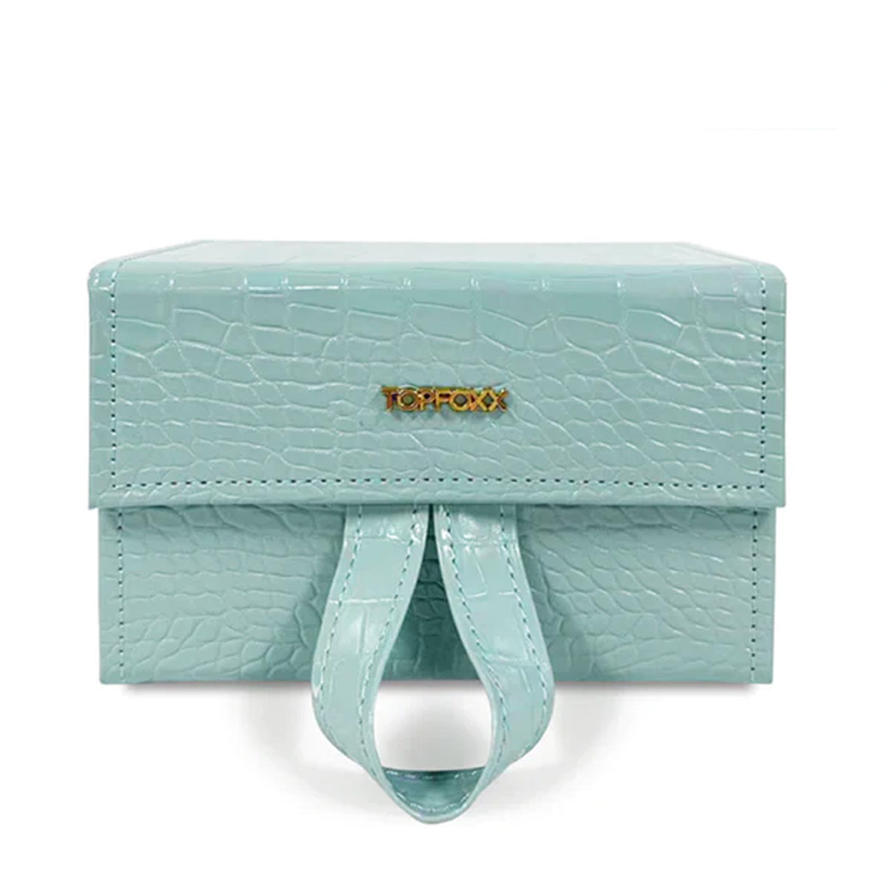 turquoise faux croco travel case by topfoxx