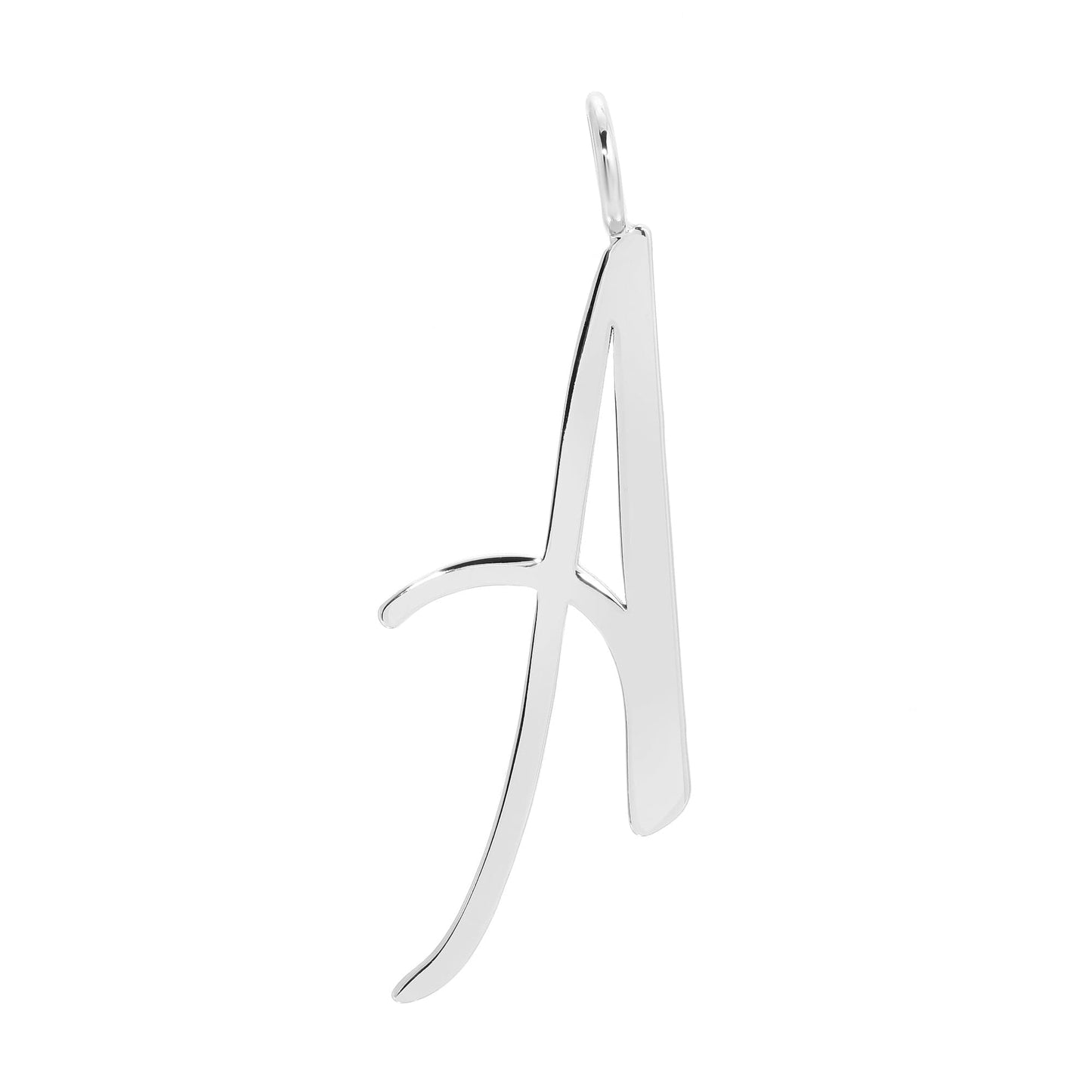 silver large letter pendants by eklexic