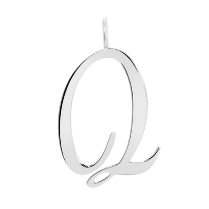 Silver Large Letter Pendants by eklexic