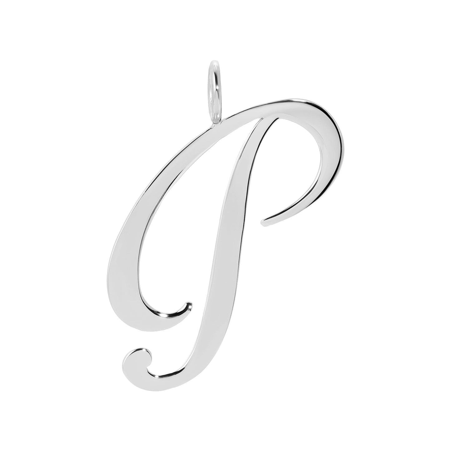 silver large letter pendants by eklexic