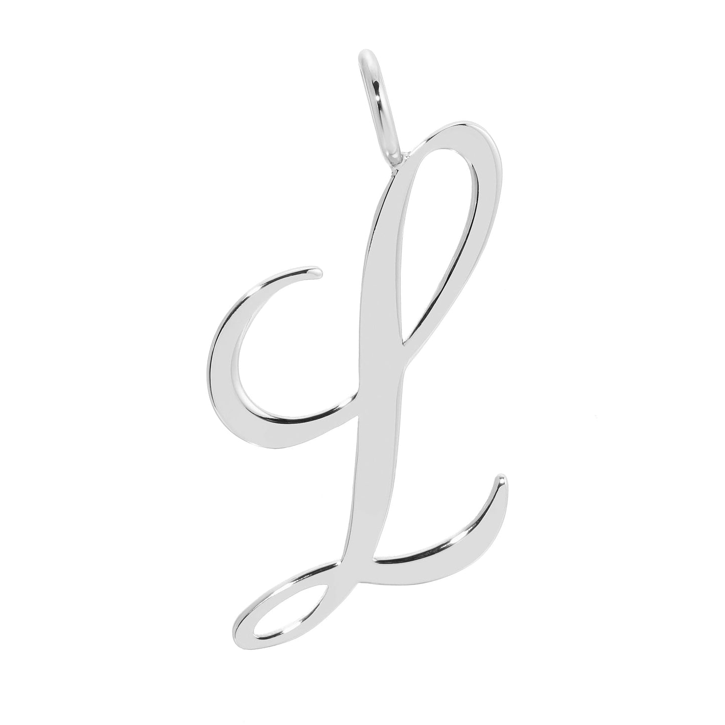 silver large letter pendants by eklexic