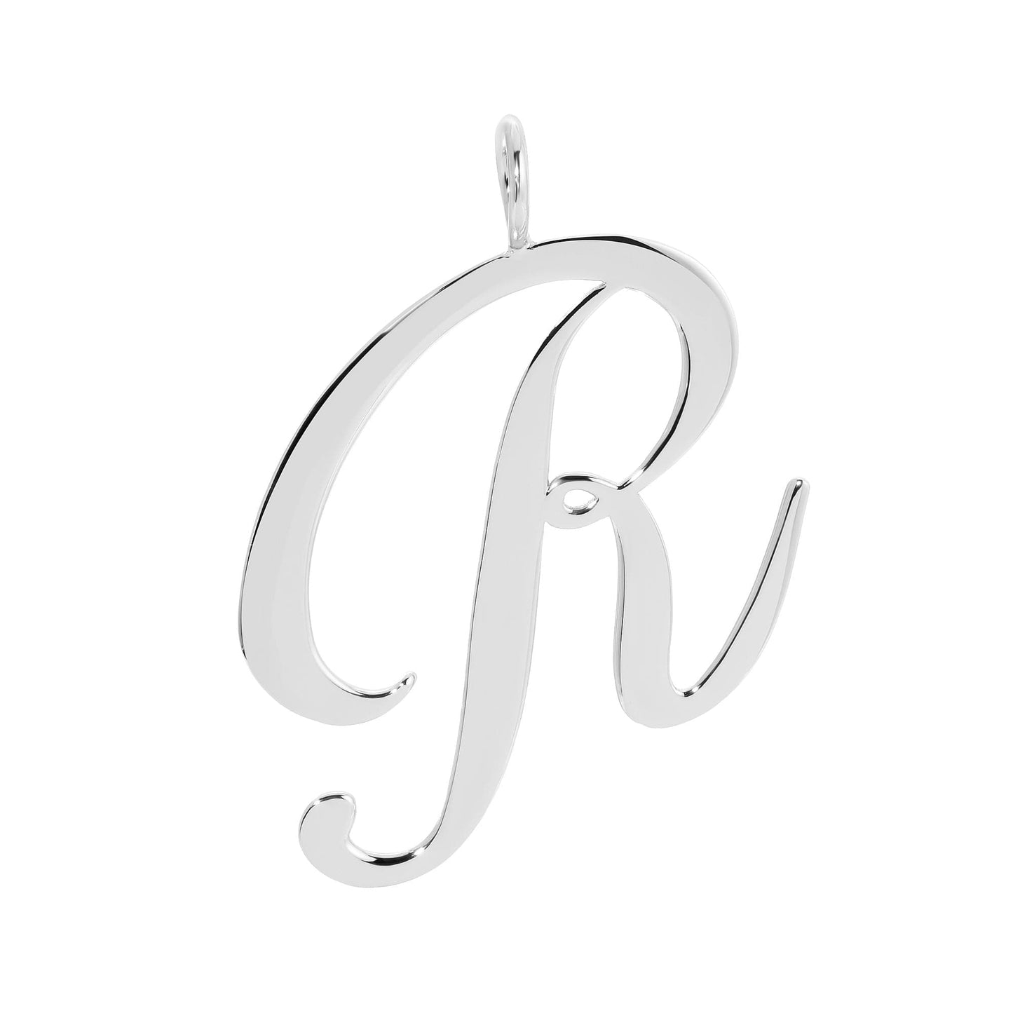 silver large letter pendants by eklexic