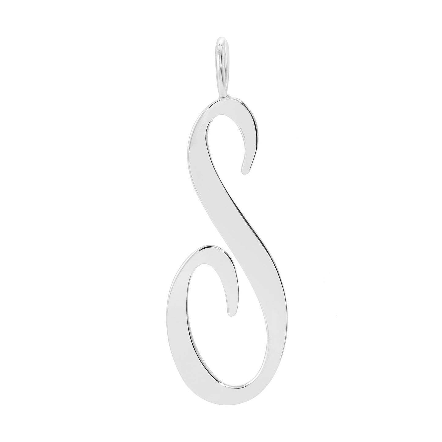 silver large letter pendants by eklexic