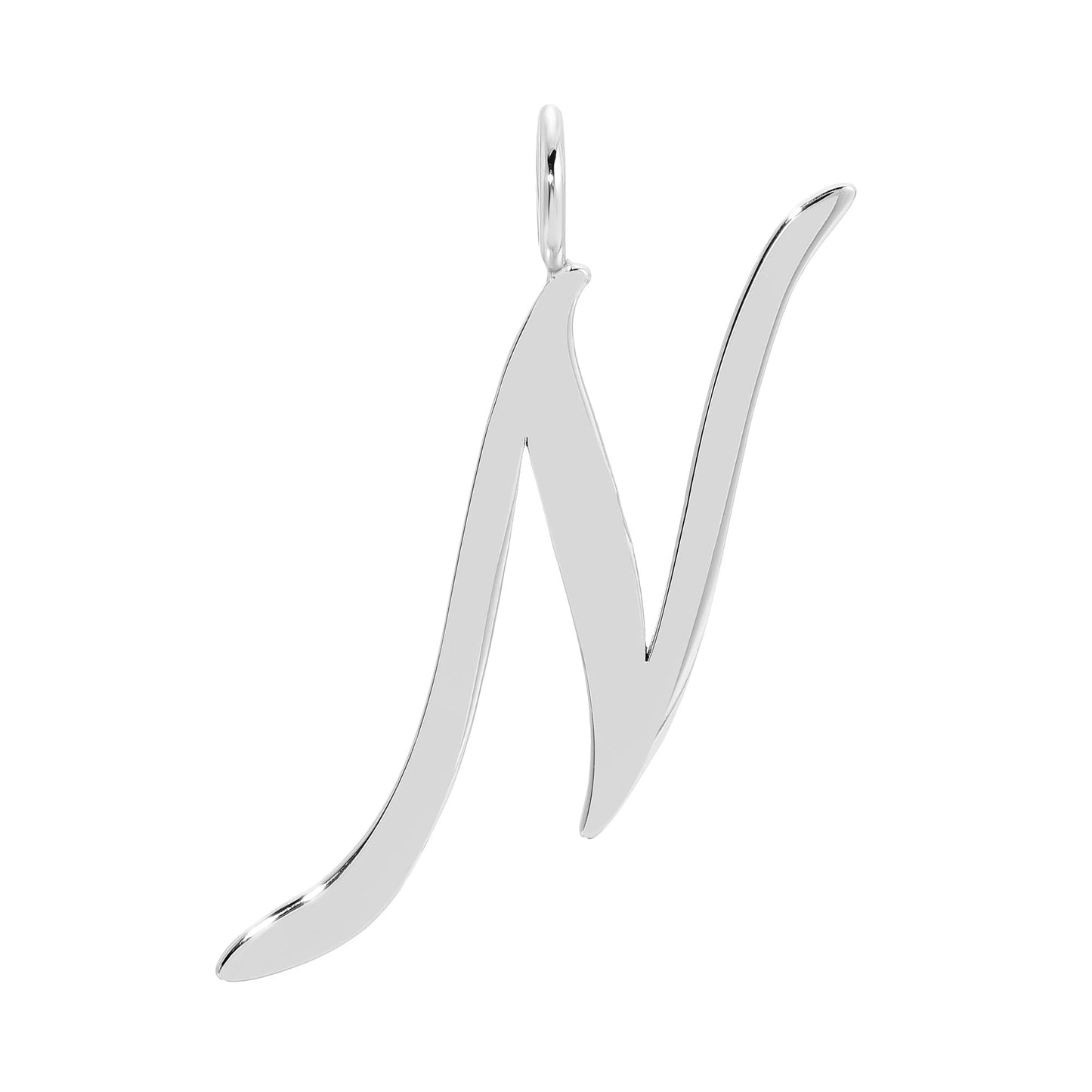 silver large letter pendants by eklexic