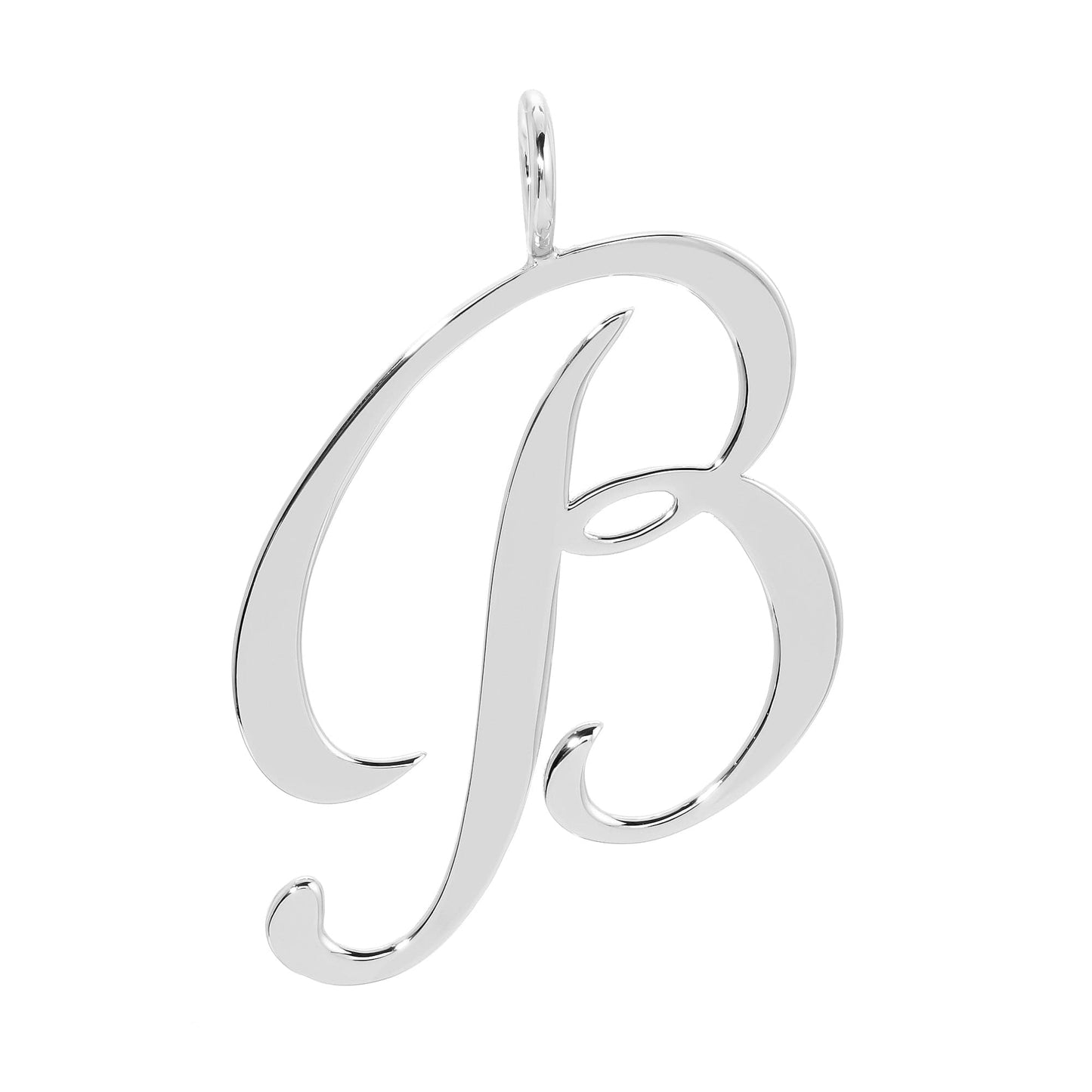 silver large letter pendants by eklexic