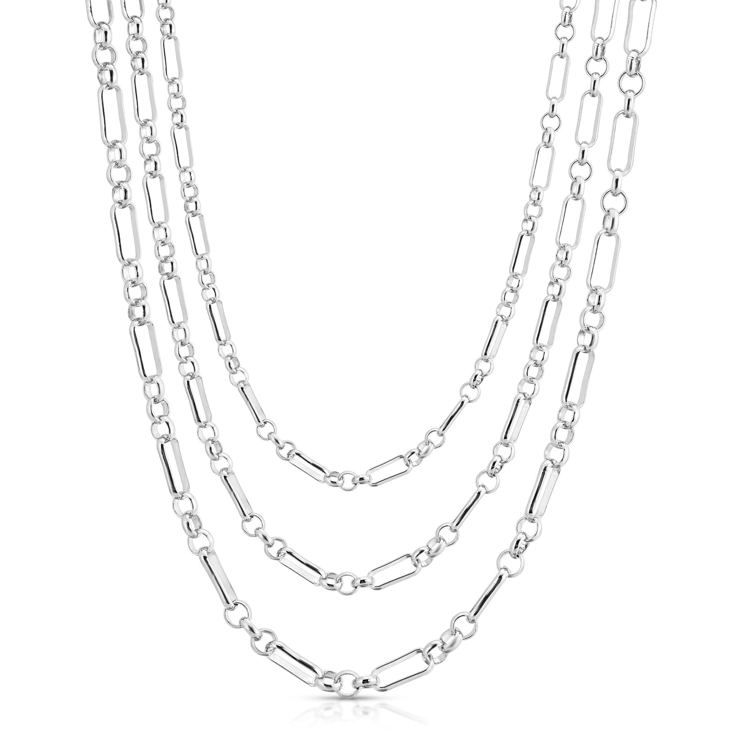 triple small multi link chain necklace by eklexic