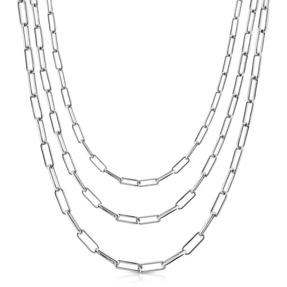 Triple Elongated Link Chain Necklace by eklexic