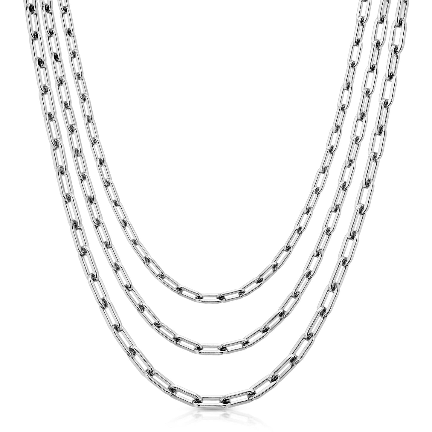 triple medium link chain necklace by eklexic