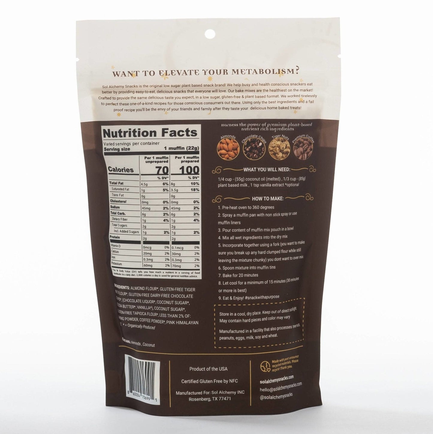 coffee crunch vitality muffin mix - 12 x 7.5 oz by farm2me