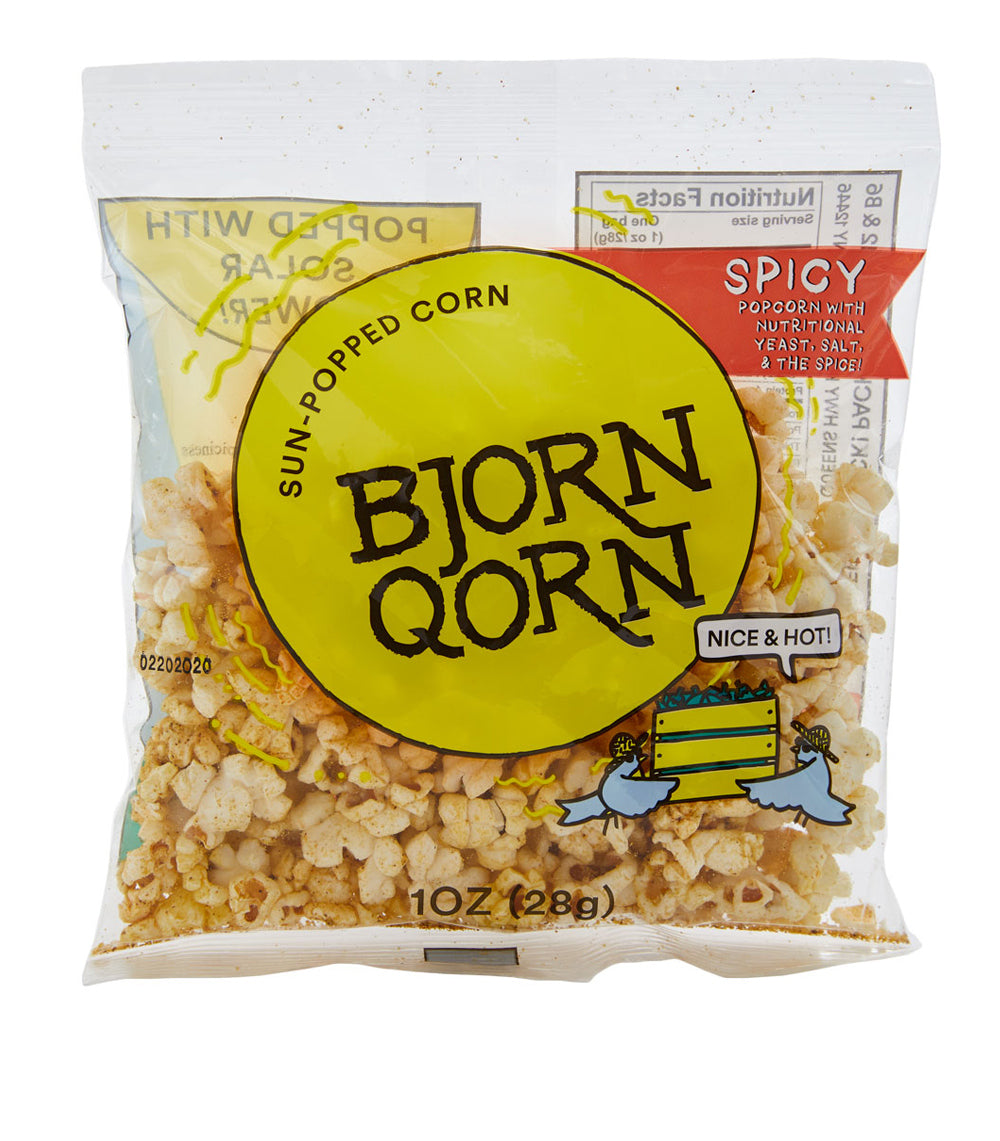 bjorn qorn popcorn 30 pack mini bags (1oz) by farm2me