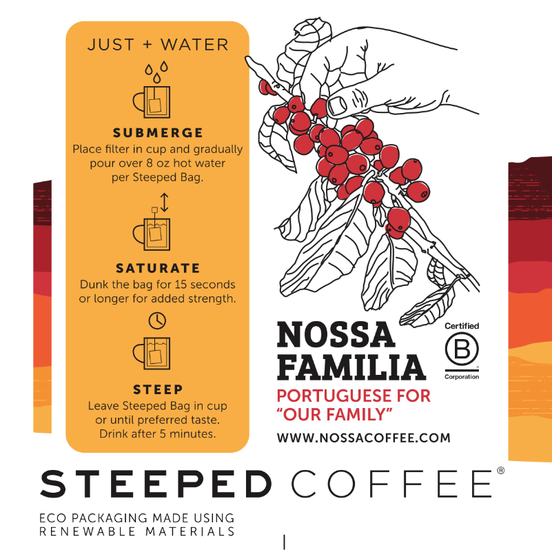 steeped single serve - teodoro's italian roast by nossa familia coffee