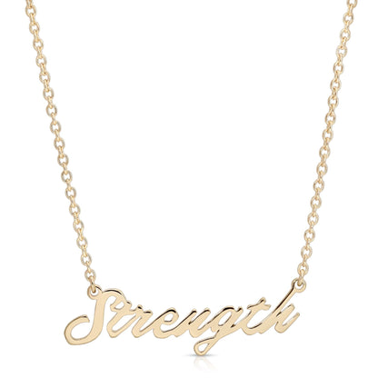 Strength Script Necklace by eklexic