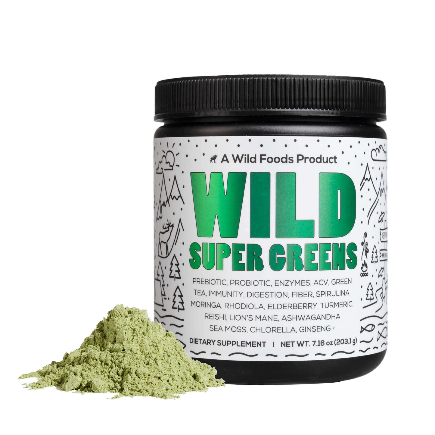 organic super greens case of 6 by wild foods