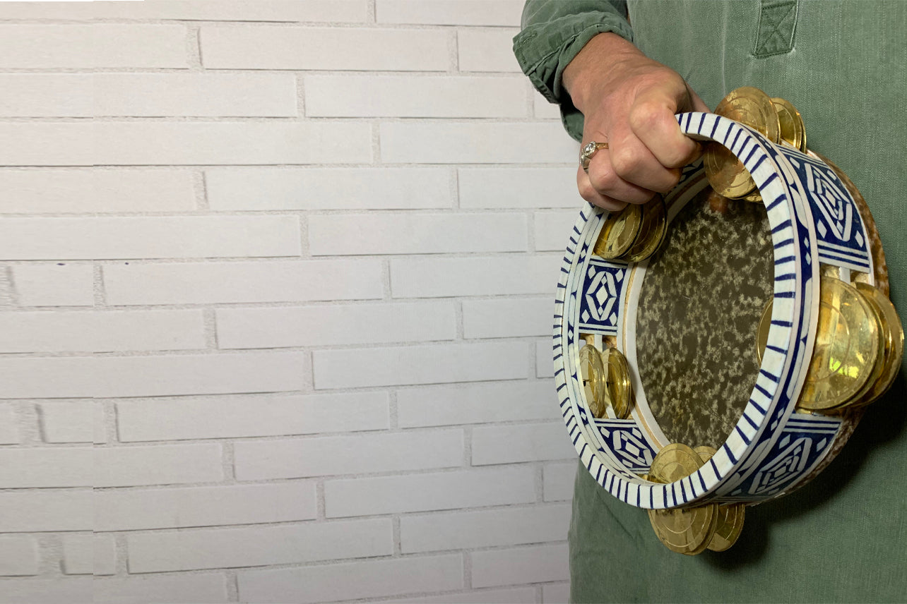 moroccan “riq” traditional tambourine by verve culture